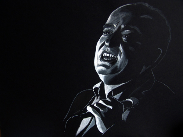 Michel Jonasz, pastel et acrylique, 45x35cm, d'après une photo de Jacques Lauber (Montreux Jazz Festival 2005).