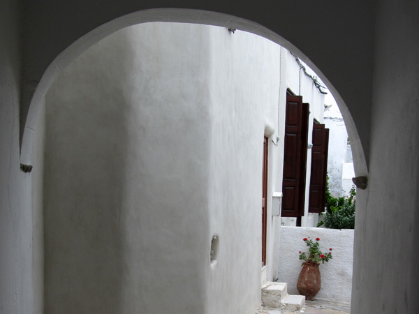 Vieille ville de Chóra, à Naxos, plus grande et plus haute île des Cyclades, avril 2012.