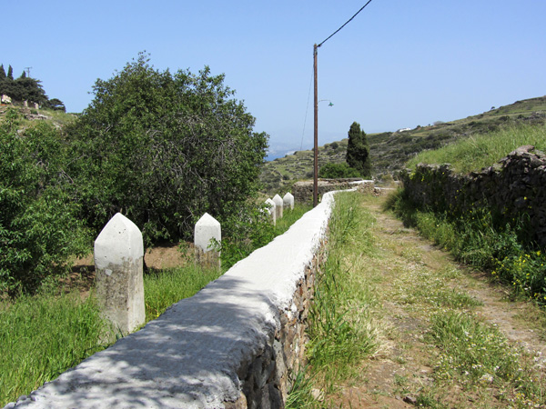 Paros, Cyclades, avril 2012. Balade sur l'ancienne route byzantine reliant Lefkes et Prodromos.