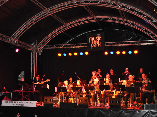 Montreux Jazz Festival 2010: Big Band de l'Ecole de Jazz de Montreux (jazz from Switzerland). July 5, Music in the Park (Parc Vernex).