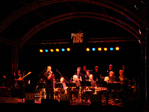 Montreux Jazz Festival 2010: Big Band de l'Ecole de Jazz de Montreux (jazz from Switzerland). July 5, Music in the Park (Parc Vernex).