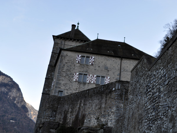 St-Maurice in winter, January 2011. Along the Rhône River, natural gate between Chablais and Valais.