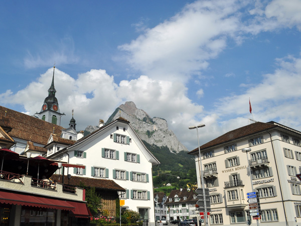 Town of Schwyz, July 2012. Ville de Schwytz, juillet 2012.