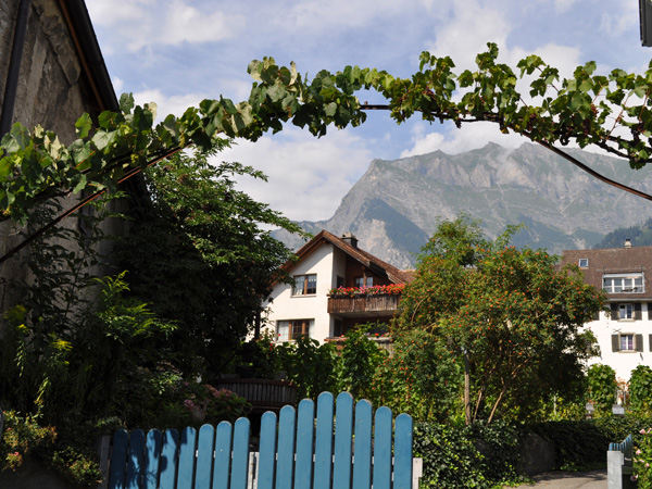 Maienfeld, Heidi village at the Northern end of Graubünden, August 2012.