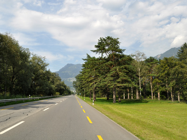 On the road to Vaduz, Liechtenstein, August 2012.