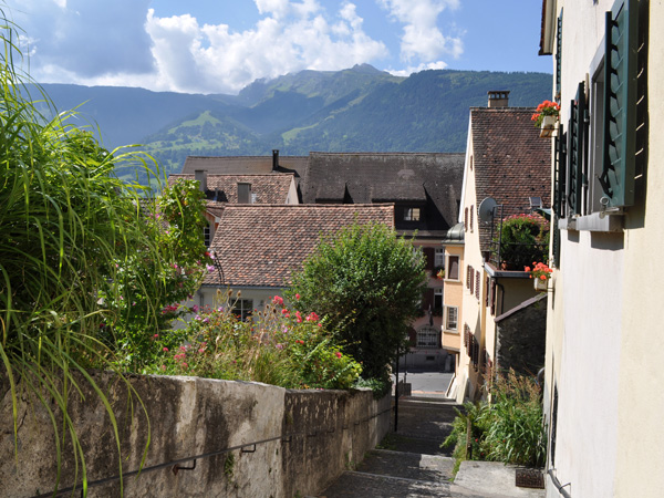Sargans, at the Southern end of Canton of St. Gallen, August 2012.