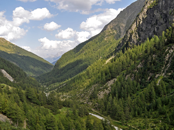 The Flüela Pass, connecting Davos to Engadin, in Grischun (Graubünden), Southeastern Switzerland, August 2012.