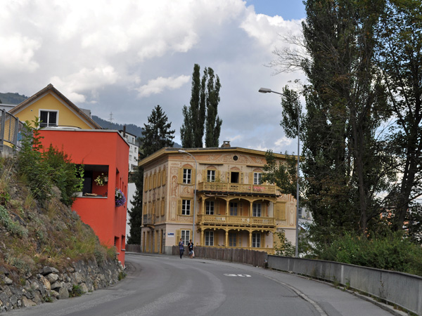 Scuol, main city of Lower Engadin, in Grischun (Graubünden), August 2012.