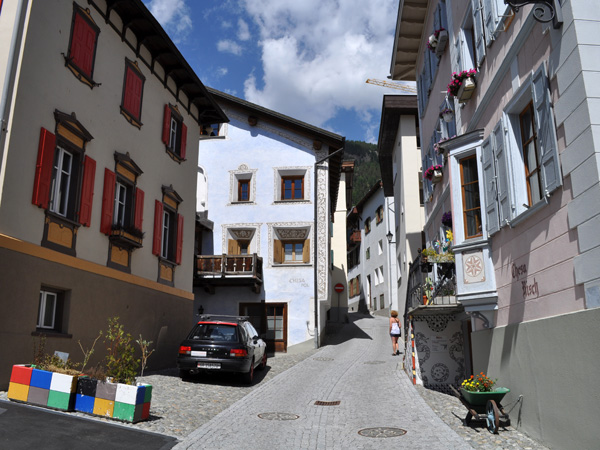 Samedan, capital of Upper Engadin, in Grischun (Graubünden), August 2012.