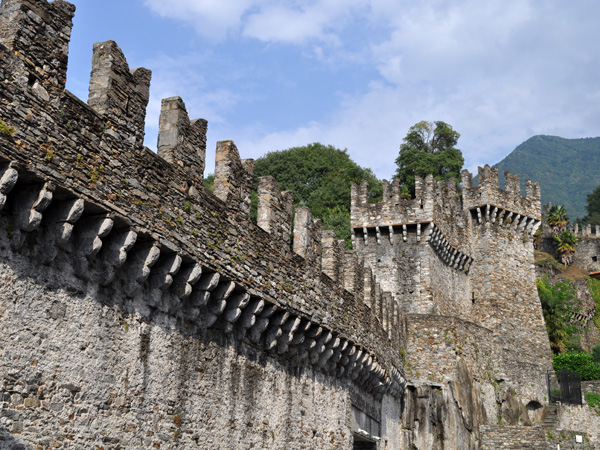 Rather cloudy day in Bellinzona, capital of Ticino (Tessin), August 2012, just before a summer storm.