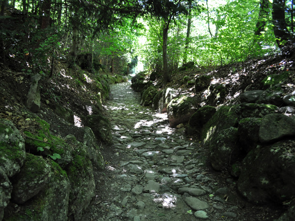 The legend of William Tell: Hohle Gasse (Hollow Way - Chemin Creux), Küssnacht am Rigi, Central Switzerland, August 2012.