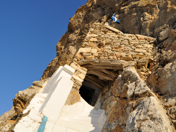 Chapelle d'Aghia Triadha, à Lagadha, Amorgos (Cyclades), août 2013.