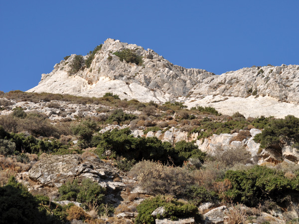 Naxos, août 2013. Près du mont Zas, point culminant des Cyclades (1001 m).